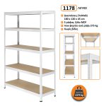 Μεταλλική ραφιέρα με ξύλο MDF Futur Plus  διαστάσεων 180x120x45cm, 5x275kg κωδ .1178