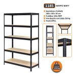 Μεταλλική Ραφιέρα με ξύλο MDF Futur Plus διαστάσεων 180x120x45 κωδ. 1185