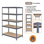 Μεταλλική Ραφιέρα με ξύλο MDF Futur plus διαστάσεων 213x120x45cm, 5x250kg κωδ. 1191