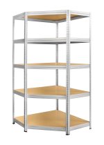 Μεταλλική ραφιέρα γωνιακή με ξύλο MDF Futur διαστάσεων 180x90x90x45cm, 5x250kg κωδικός 2002 - Image 4