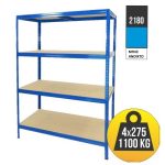 Μεταλλική ραφίερα με ξύλο MDF Futur Plus διαστάσεων 180x120x60cm, 4x275kg κωδ. 2180-2 - Image 3