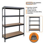 Μεταλλική ραφιέρα Garage  με ξύλο HDF 180x120x45, 4×360 kg κωδ. 2213