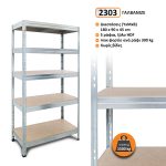 Μεταλλική ραφιέρα με ξύλο HDF Garage Rivet 180x90x45, 5x300 kg κωδ. 2303