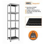 Μεταλλική ραφιέρα Outdoor (magnelis)  με ραφι πολυπροπυλένιο 180x50x38, 5×100 kg κωδ. 4001
