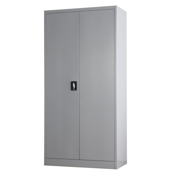 52f15a4e5aac40a4b63f39e166c59f09.jpg Nextdeco ντουλάπα γκρι μεταλλική δίφυλλη με κλειδαριά Υ185x90x45εκ. - Image 1