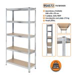 Μεταλλική ραφιέρα με ξύλο MDF διαστάσεων 180х90х35cm, 5x175kg κωδ .954572
