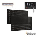 Πάνελ μεταλλικό διάτρητο (σετ 2 τεμ.) 897Χ434Χ15 mm χρώμα Γκρι Ανθρακί μάτ με 15 τεμάχια μεταλλικά αξεσουάρ κωδικός 5000 - Image 3