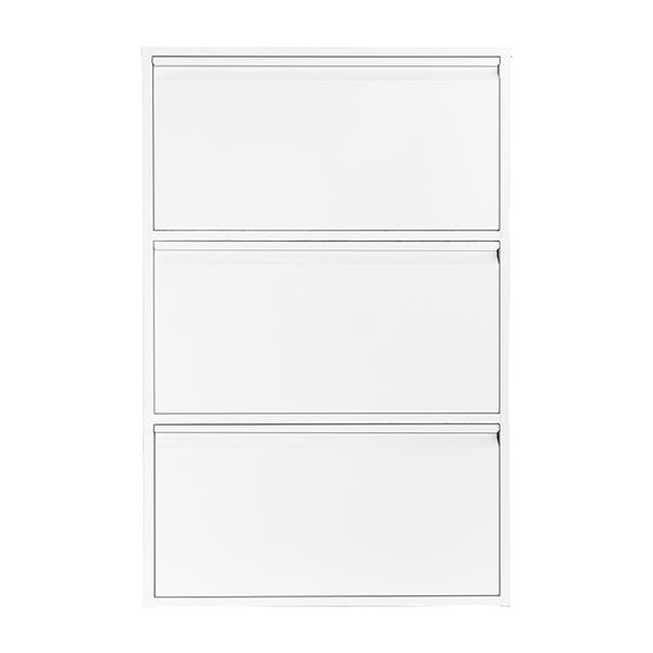 bb4db37fc18c4f019177954661f9b354.jpg Nextdeco παπουτσοθήκη λευκή μεταλλική με 3 τμήματα Υ103,5x65,5x15,5εκ. - Image 1