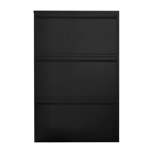 f04a333d035242899820595b8f22c518.jpg Nextdeco παπουτσοθήκη μαύρη μεταλλική με 3 τμήματα Υ103,5x65,5x15,5εκ. - Image 1