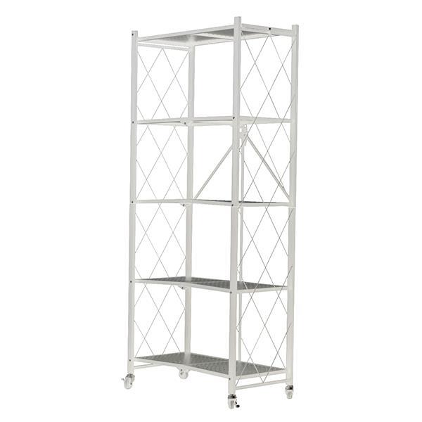 fe024eff73154dcb8219bff0a026788a.jpg Nextdeco ραφιέρα λευκή μεταλλική αναδιπλούμενη με 5 ράφιαΥ162x72x36εκ. - Image 1