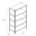 Μεταλλική ραφιέρα T. Dexion wire Rivet Γαλβανιζέ πλέγμα180x90x45cm, 4x300kg Κωδικός 2452 - Image 4