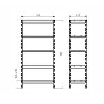 Μεταλλική ραφιέρα με ξύλο MDF Futur διαστάσεων 180x90x45cm, 5x200kg κωδ. 2179 - Image 3