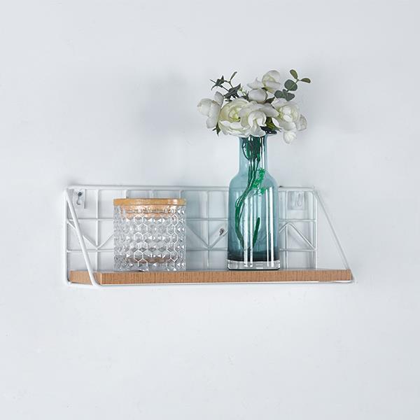 ΛΕΥΚΟ.jpg Ράφι επιτοίχιο μεταλλικό λευκό 40x12xY14 cm - Image 1