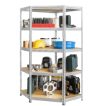 Μεταλλική ραφιέρα γωνιακή με ξύλο MDF Futur διαστάσεων 180x90x90x45cm, 5x250kg κωδικός 2002 - Image 2